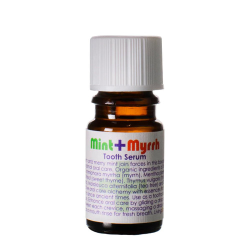 Living Libations - Organic Mint + Myrrh Tooth Serum | Natural, Wildcrafted, Vegan Clean Beauty (0.17 fl oz | 5 ml)