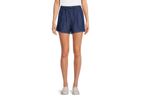 Time and Tru Women's Soft Pull on Shorts (as1, Alpha, s, Regular, Regular, Dark Wash)