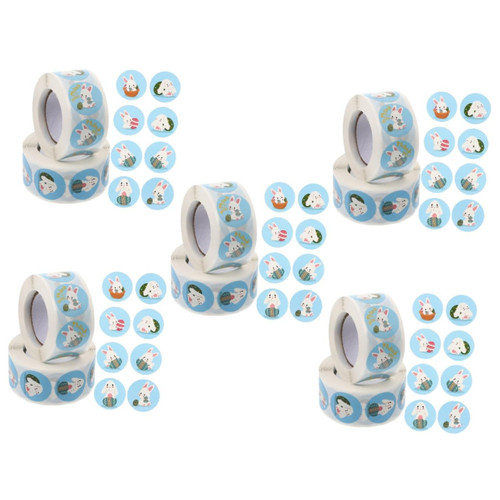MAGICLULU 10 Rolls Adhesive Stickers Adhesive Labels Stickers for Bunny Envelope Sticker Spring Stickers Copper Plate Stickers Gift Decal Easter Label Sticker Party Favors Supplies Cute