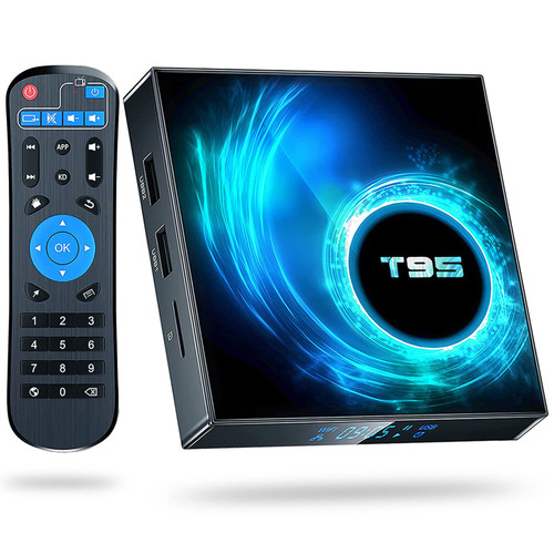 T95 Android TV Box 10.0, Android TV Box 2GB RAM 16GB ROM, Android Box 4K 6K Allwinner H616 Quad-Core Cortex-A53 CPU with 2.4G 5G Wi-Fi 100M LAN Ethernet Bluetooth Smart TV Box