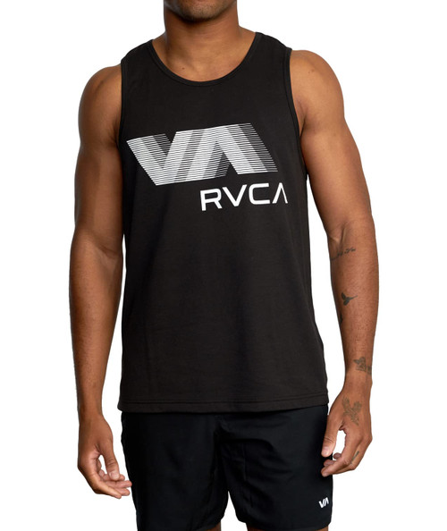 RVCA Mens Sport Drirelease VA Tank Tops - RVCA Blur (Black, X-Large)