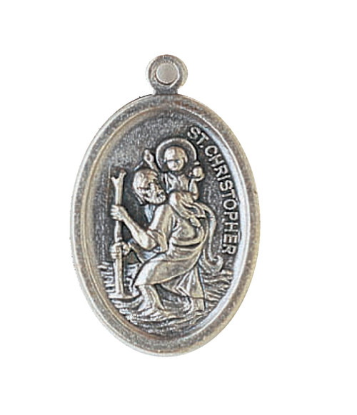 Glary Pack of 100 St. Christopher Medal Protect Us Religious Pendant