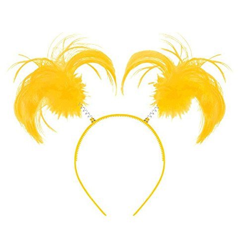 Amscan 399414.09 Tinsel Wrapped Ponytails Headbopper Accessory, Yellow, One Size Party Hats