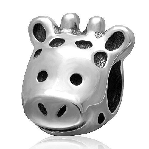 Giraffe Charm 925 Sterling Silver Animal Beads for DIY Charms Bracelet