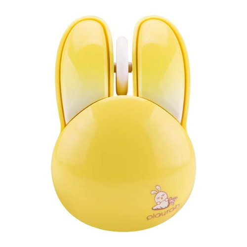 ZMX Wireless Mouse Cute Rabbit Shape Silent Portable Optical 1200DPI Dual Mode Bluetooth USB Mice Cordless Mouse for Desktop PC Laptop Computer Kids Girl Gift (Yellow)