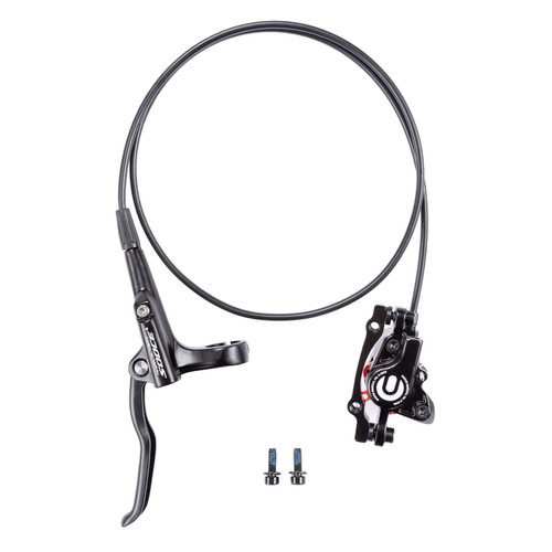 Cyclon MTB Hydraulic Disc Brakes Set, Black/Red Aluminum Alloy Hydraulic Brakes for Mountain Bike Left Front 1000mm Right Rear 1700mm Hydraulic Bicycle Brakes with is/PM Adapter Fit 160mm Rotor