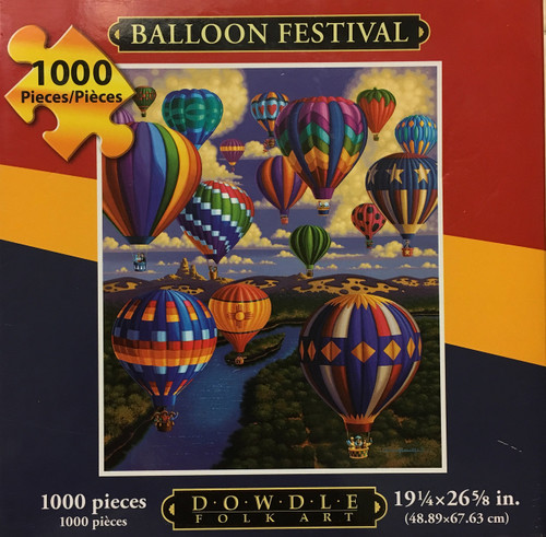 1,000 Piece, Dowdle Folk Art Puzzle - Ballon Festival