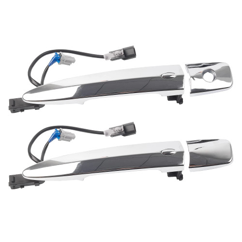 Dasbecan Exterior Door Handle 2PCS Compatible with 2013-2018 Nissan Sentra Maxima Murano Leaf 806469N00A 12459871 Front Driver Left & Passager Right Chrome with Sensor and Smart Keyless Entry System