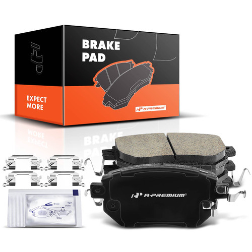 A-Premium Front Ceramic Disc Brake Pads Set Compatible with Select Nissan and Infiniti Models - Altima 2005-2006, Maxima 2004-2008, Murano 2003-2012, FX35/FX45 2003-2005, with Hardware, 4 Pcs
