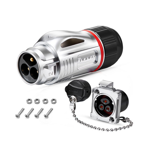 3 Pin Connectors, Waterproof Electrical Connectors, Aviation Cable Connector for Industrial, Power, Car, and Other Indoor/Outdoor Circular Connector