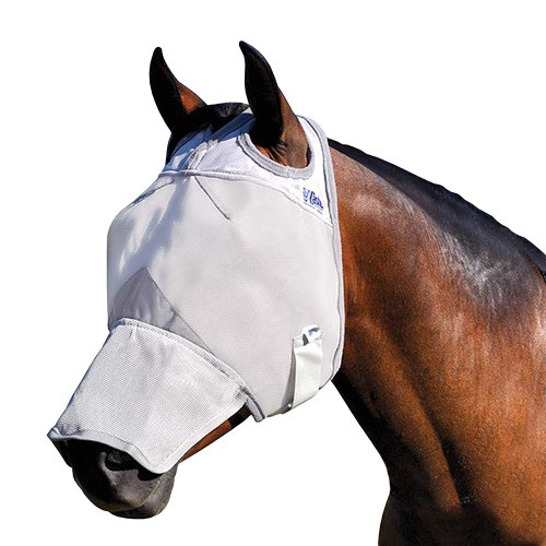 Cashel Crusader Horse Fly Mask with Long Nose, Grey, Yearling