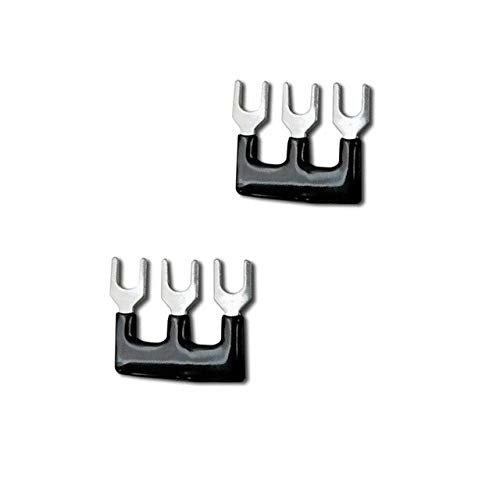 Gimax 50PCS TB2503 3 Positions 25A Wire Connector Pre Insulated Fork Type Barrier Spades Terminal Strip Jumper Block red - (Color: Black)