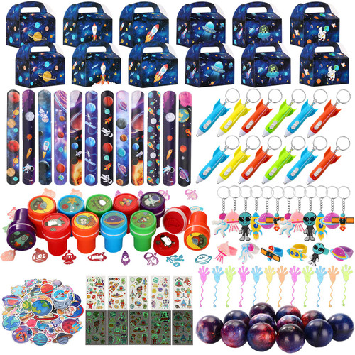 Herdear 158 Pcs Space Party Box Fillers for Kids, Space Bouncy Balls Sticky Hands Slap Bracelets Tattoos Stamp Ring Keychains Sticker for Kids Birthday Goodie Bag Fillers Pinata Stuffers Class Prizes Herdear 158 Pcs Space Party Box Fillers for Kids, Space Bouncy Balls Sticky Hands Slap Bracelets Tattoos Stamp Ring Keychains Sticker for Kids Birthday Goodie Bag Fillers Pinata Stuffers Class Prizes