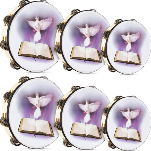 Boao 6 Pack 6 8 10 in Dove Bible Double Row Jingle Tambourine for Adults Tambourine Hand Bell Double Row Jingles Music Percussion Church Percussion Musical Instrument Handbell Clap Drum Boao 6 Pack 6 8 10 in Dove Bible Double Row Jingle Tambourine for Adults Tambourine Hand Bell Double Row Jingles Music Percussion Church Percussion Musical Instrument Handbell Clap Drum