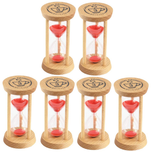 Hour Glass Timer 6 Pcs Hourglass for Decorative Hourglass Timer Sand Timers for Classroom Grocery Sand Clock Gift Time Management Trainer Sand Timers for 3 Minute Sand Timer