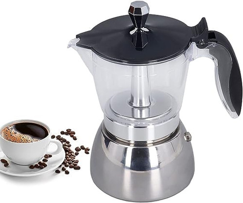 Moka stove coffee maker, 4 Cup Stainless Steel Coffee Maker Stovetop Moka Pot Coffee Maker Kitchen Supplies Mocha Coffee Pot Espresso Maker Stovetop