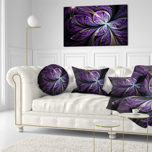 Designart PT11869-40-20 Glittering Purple Fractal Flower Large Floral Canvas Art Print, 40 x 20 Designart PT11869-40-20 Glittering Purple Fractal Flower Large Floral Canvas Art Print, 40 x 20