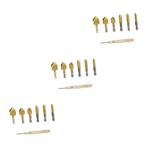 DOITOOL 21 Pcs/Set Hole Opener Punch Tool Metal Cutters Metal Hole Punch Tool Countersink Drill Bit Hex Countersink Chamfering Chamfer Countersink Bit Counterbore Drill Bit Tapered Drill
