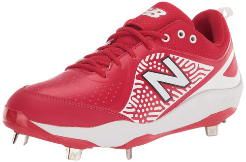 New Balance Women's Fresh Foam Velo V2 Metal Softball Shoe, Red/White, 8.5