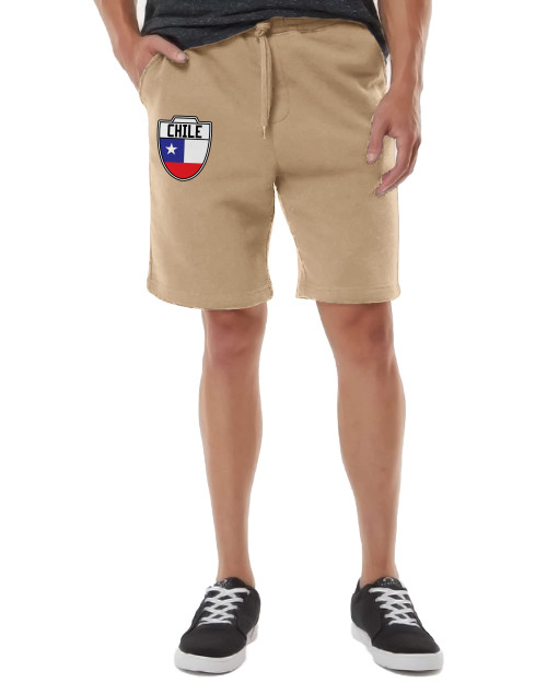 Chile Crest - Chilean Futbol National Soccer Cup Men's Drawstring Fleece Sweat Shorts (Large, Sandstone) Chile Crest - Chilean Futbol National Soccer Cup Men's Drawstring Fleece Sweat Shorts (Large, Sandstone)