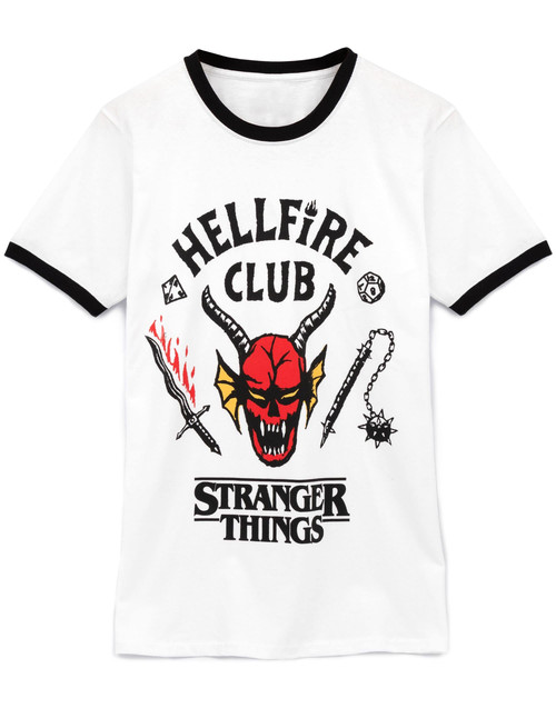 Stranger Things Hellfire Club T-Shirt Adults Mens Women Hawkins Outfit Large White