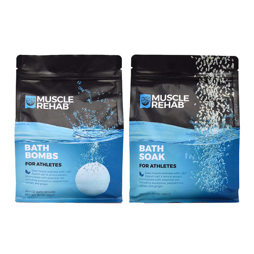 Muscle Rehab Natural Epsom Salt Bath Bombs for Men and Women - Muscle Recovery Soak with Arnica & Essential Oils - Magnesium Muscle Relief & Joint Soother - Sore Muscle Recovery