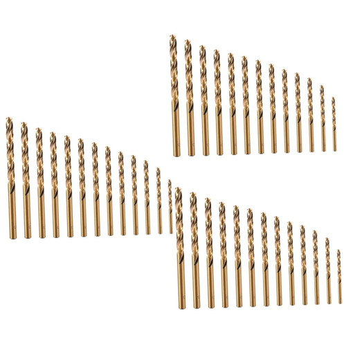 DOITOOL 39 Pcs Titanium Drill Glass Drill Bit Drill Set Nail Drill Bits Nail Drill Bits Set Stainless Steel Drill Bit Nails Drill Bits Wood Drill Bits Impact Bit Set M35 Golden Metal