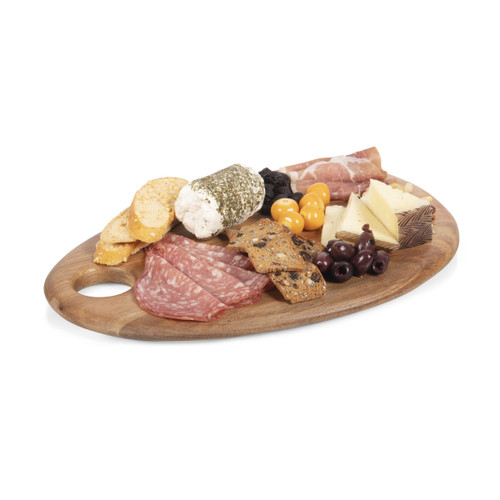 TOSCANA - a Picnic Time brand Pebble Acacia Charcuterie Board 15" x 10" - Cheese Board - Wood Serving Platter, (Natural Acacia)