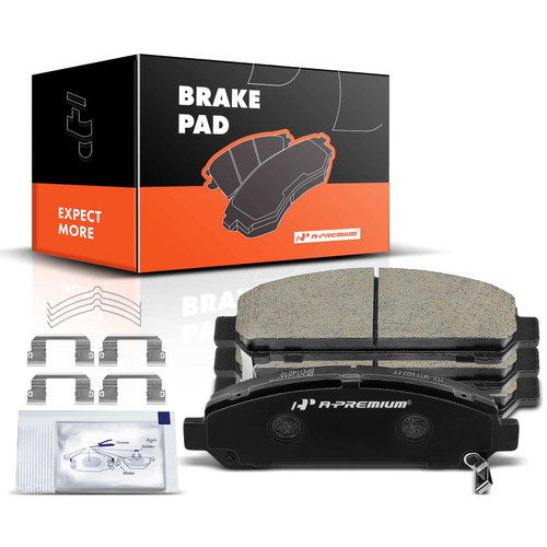 A-Premium Front Ceramic Disc Brake Pads Set Compatible with Select Toyota Models - Venza 2009 2010 2011 2012 2013 2014 2015 2016, with Hardware, 4 Pcs