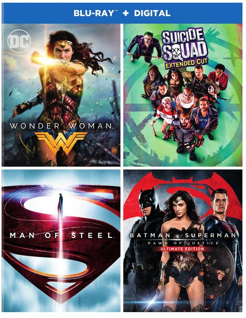 DC 4-Film Collection (Wonder Woman/Suicide Squad/Batman v Superman: Dawn of Justice/Man of Steel) (Blu-ray)