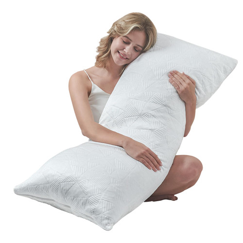 BETU Body Pillows for Adults - Long Pillow for Bed Shredded Memory Foam Full Body Pillow for Sleeping, Removable and Washable Bamboo Pillow & Cooling Gel Fabric Pillow Cover with Extra Foam Filling
