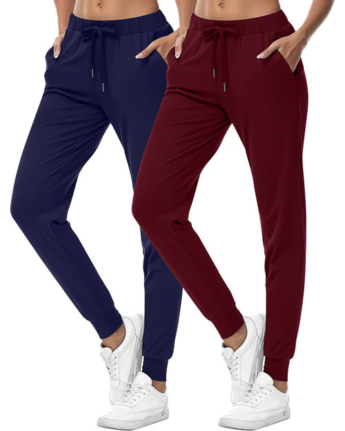 Locoowai 2 Pcs Women's Joggers Pants Lounge Sweatpants Drawstring Joggers Pants High Waist Athletic Sweatpants with Pockets (Navy Blue, Wine Red,Large) Locoowai 2 Pcs Women's Joggers Pants Lounge Sweatpants Drawstring Joggers Pants High Waist Athletic Sweatpants with Pockets (Navy Blue, Wine Red,Large)