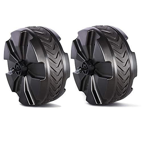 PORTAL Wagon Wheels Replacement 8" Diameter X 3.4" Wide for Utility Wagon Cart, Plastic Wheels with TPR Tread Outdoor Garden Carts Replacement Parts