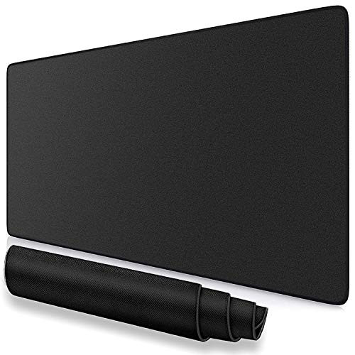 MROCO Extended Gaming Mouse Pad with Stitched Edge, Non-Slip Rubber Base, Premium-Textured, Waterproof Mousepad Keyboard Pad Mouse Mat Mouse Pads for Computer, Laptop, Desktop, 35.4x15.7x0.16in, Black