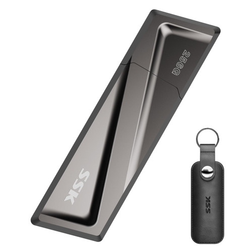 SSK 256GB USB SSD Solid State Flash Drive 550MB/s Super-Fast Transfer Speed USB 3.2 Gen2 Thumb(Jump) Drive Memory Stick + USB C Adapter for Type-c Smartphone, Laptop, MacBook/Pro/Air and More
