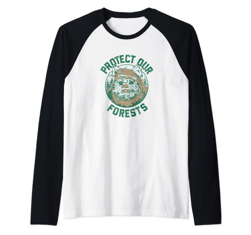 Star Wars Ewok Protect Our Forests Transparent Earth Day Raglan Baseball Tee