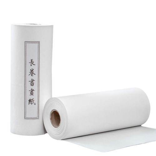 KYMY Chinese/Japanese Calligraphy Paper Roll,Sumi Paper/Xuan Paper/Rice Paper for Writing and Painting,Chinese Long Scroll Brush Ink Roll Xuan Paper-50cmX50 m,Half Sheng Shu (Raw Ripe) Xuan