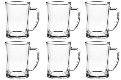 TUSAPAM 6 Pack Heavy Large Beer Glasses with Handle - 22 Ounce Glass Beer Steins, Traditional Beer Mug glasses Set