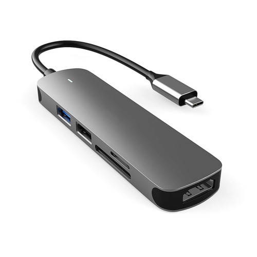 USB Type C Hub 5 in 1 USB-C for Laptop to HDMI-Compatible Adapter with 4k HDMI-Compatible 2 USB Port TF Card Reader Docking Station