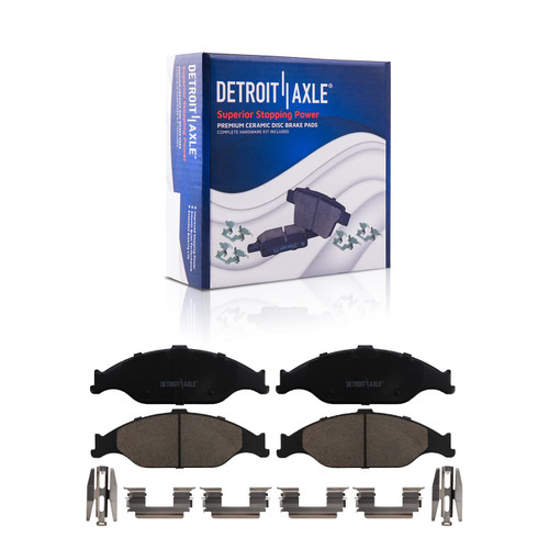 Detroit Axle - Front 2pc Brake Pads for 99-04 Ford Mustang, 2 Ceramic Brake Pads w/Hardware 1999 2000 2001 2002 2003 2004 Replacement
