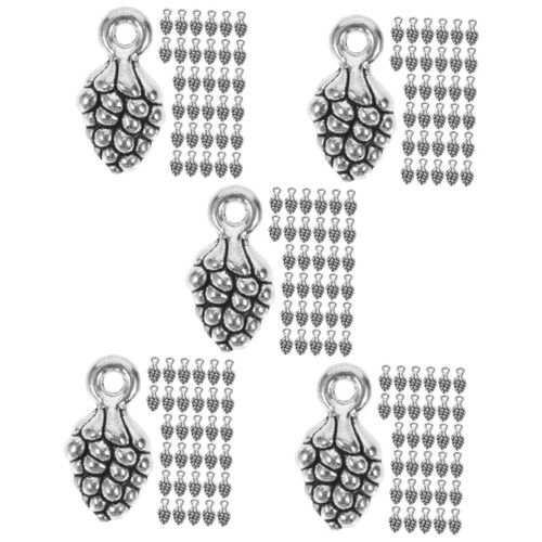 BESTOYARD 500 Pcs Christmas Pine Cone Pendant Charm Necklace Dainty Jewelry Dainty Necklace Prime Pendant Pinecone Bead Charm Xmas Pinecone Decoration Bracelet Pendant Necklace Hanging Decor