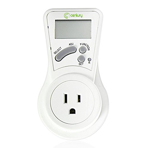 Century LCD Plug in Power Energy Meter Voltage Amps Electricity Usage Monitor Wall Socket Outlet