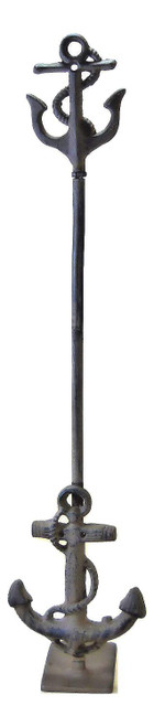 Rustic Brown Anchor Standing Door Stop 27" Tall Cast Iron