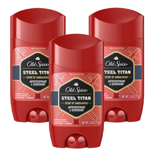 Old Spice Steel Titan Anti-Perspirant Deodorant, 2.6 oz (Pack of 3)