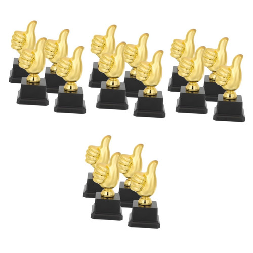 VANZACK 16 Pcs Thumbs up Trophy Gold Metal Trophy Soccer Trophy Award Basketball Toys Kids playset Mini Trophies Thumb Trophy Model Thumbs Trophy Home Desktop Decor Child Plastic Decorate