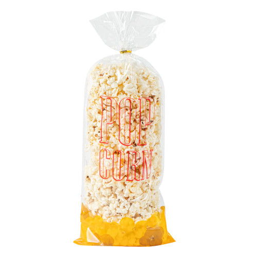 Restaurantware Bag Tek Clear Plastic Popcorn Bag - 17" x 7" x 0", Clear, 100 count box