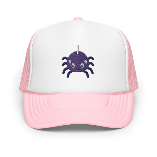 Hogue WS LLC Kawaii Spider Hat (Embroidered Foam Trucker Cap) Cute Halloween Hats