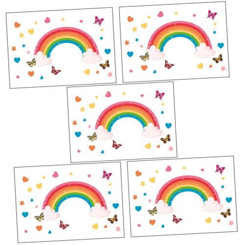 DOITOOL 5 Sets Rainbow Butterfly Windows Sticker Room Decor Flower Wall Decals Rainbow Wall Decor Indoor Wall Decal Indoor Sticker Wall Decor Vinyl Decorative Butterflies Decal Unique