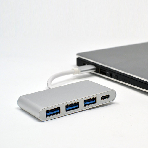 4-in-1 USB-C Hub 3x Type USB 3.0 Ports + 1x Type-C