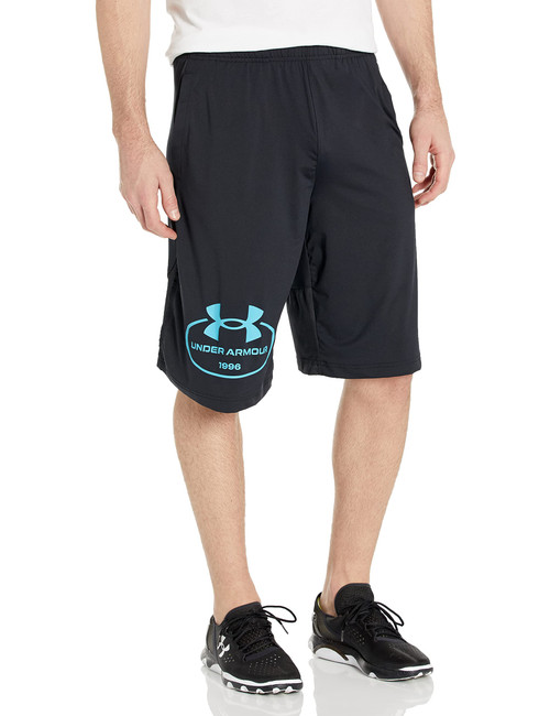 Under Armour Men's Standard Raid 2.0 Graphic Shorts, (001) Black / / Glacier Blue, X-Large